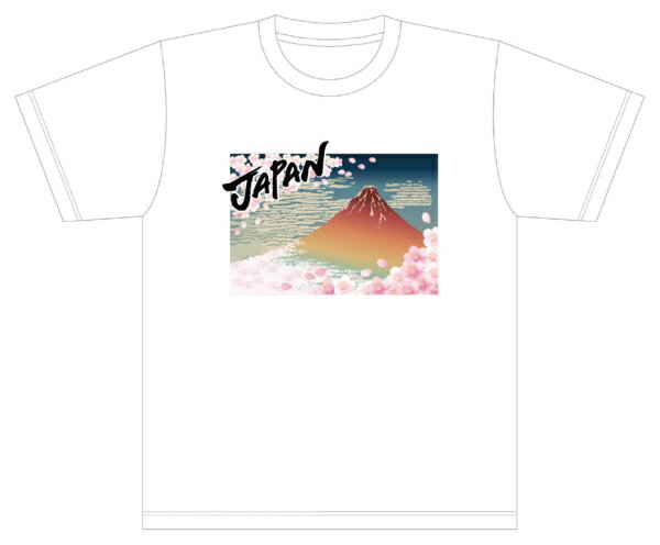 OWLTECH｜オウルテック 赤富士＆桜吹雪 Tシャツ 5.6oz M 白 LE-JTS-5641-WH-M