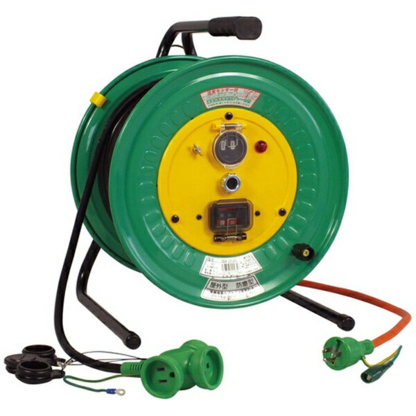 日動工業｜NICHIDO NICHIDO 電工ドラム 防雨・防塵型びっくリール100V 温度センサー付 過負荷漏電保護兼用ブレーカー付 50m 【メーカー直送・代金引換不可・時間指定・返品不可】