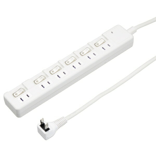 乐天商城 - YAZAWA｜ヤザワ 雷ガード付3個口節電タップ 5m ホワイト　H8KS665WH　個別LEDスイッチ付き　最大サージ電圧：6000V [5.0m /6個口 /スイッチ付き（個別）]