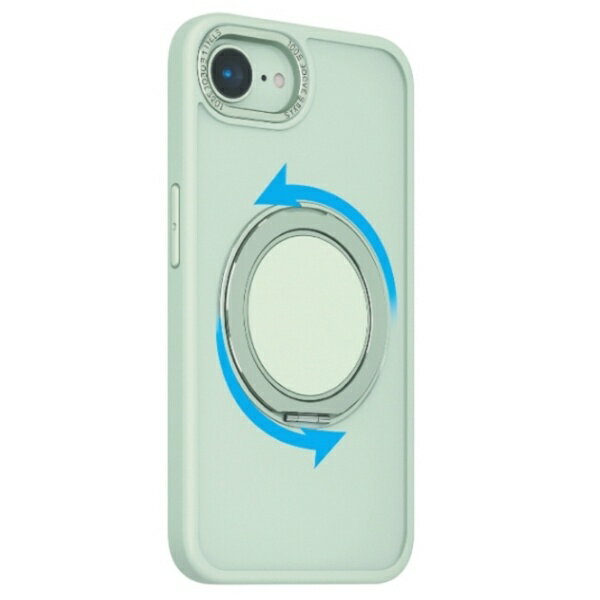 COCO case iPhone 17e/16e 360°回転する リング付きマットケース ライムグリーン 1847-16E-LIMEGREEN