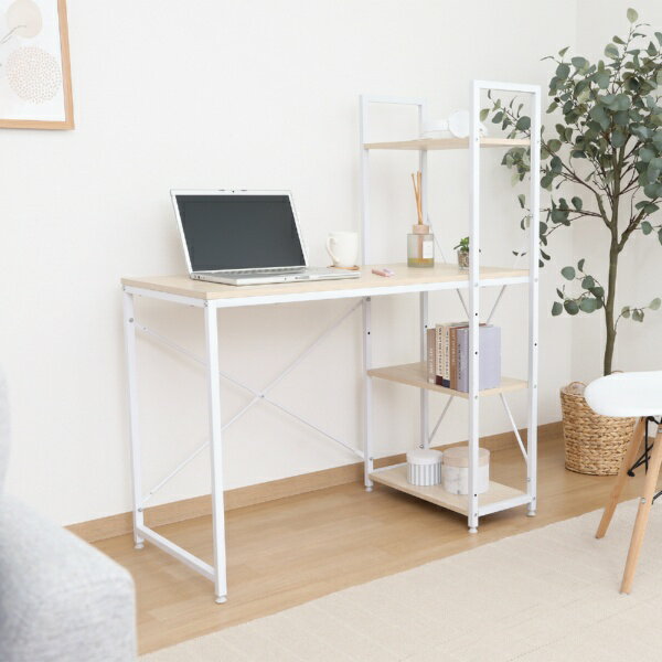 不二貿易|Fuji Boeki ラック付きデスク アチーブ [W1010xD530xH1220mm] ナチュラル 60582