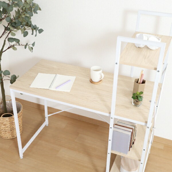 不二貿易|Fuji Boeki ラック付きデスク アチーブ [W1010xD530xH1220mm] ナチュラル 60582 [2]