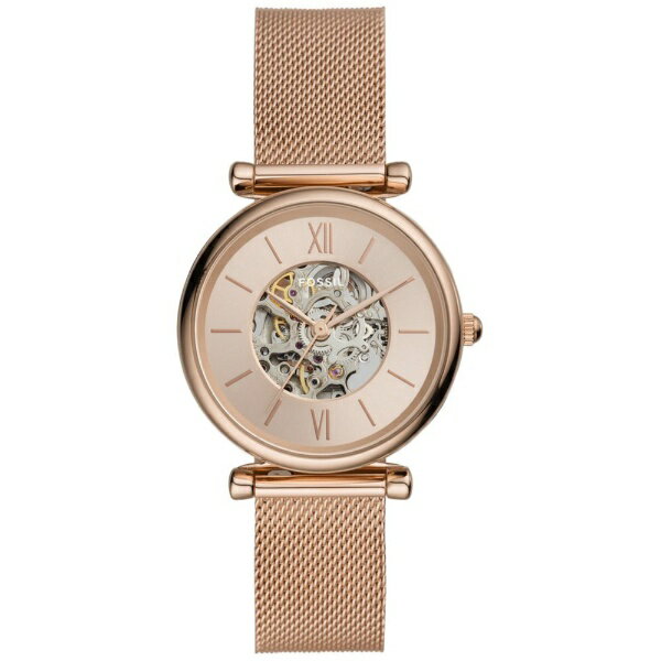 FOSSIL - フォッシル｜FOSSIL FOSSIL CARLIE オートマティック ローズゴールドトーン ステンレススチールメッシュウォッチ ME3175