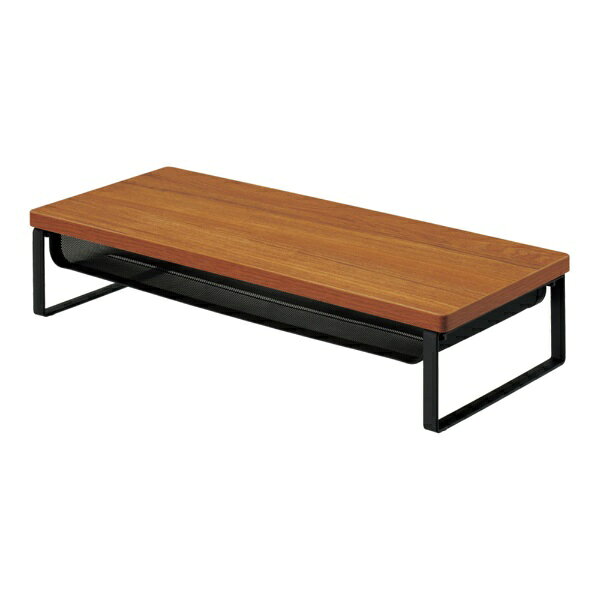 リヒトラブ｜LIHIT LAB. モニタースタンド [W500xD200xH100mm] MDF机上台・スリム 棚付500 ブラウン A-..