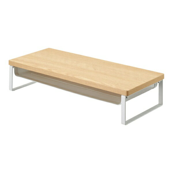 リヒトラブ｜LIHIT LAB. モニタースタンド [W500xD200xH100mm] MDF机上台・スリム 棚付500 ナチュラル ..