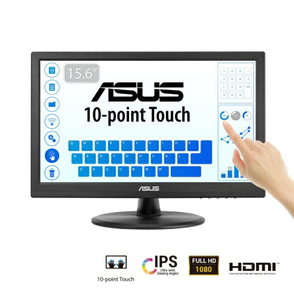 ASUS PCモニター (タッチパネル) ブラック VT169HE [15.6型 /フルHD(1920×1080) /ワイド /61Hz]