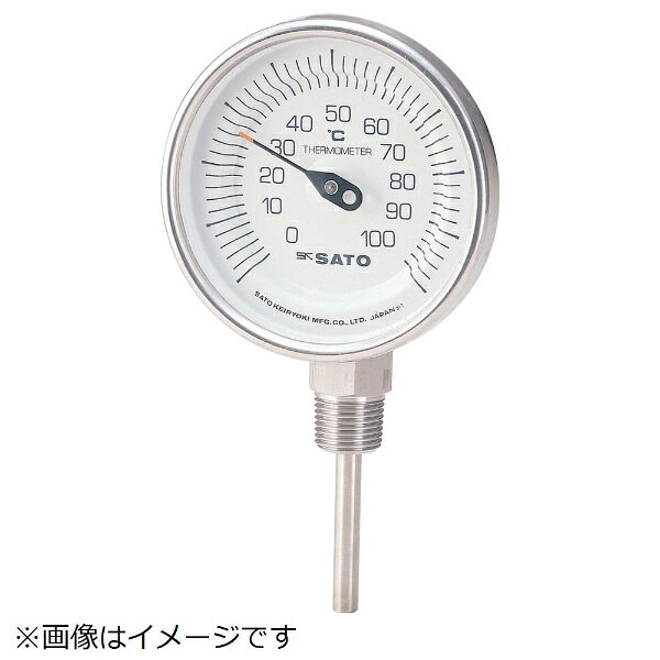 佐藤計量器製作所｜skSATO バイメタル温度計BMーS型　BMS90S5《※画像はイメージです。実際の商品とは異なります》