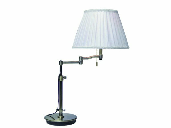 ■サイズ：W270~420×D270×H490~600mm ■定格電力：60W ■口金：E26 ■電球別売品：一般白熱電球/ナツメ球 ■プルスイッチ式 ■スイングアーム仕様 ■高さ調節可能 ■LED電球対応品