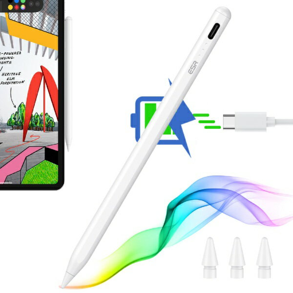 ���������������ESR �̥��å��ڥ�iPad��/USB-C���ż��� Digital Pencil �ۥ磻�� 6C0010109
