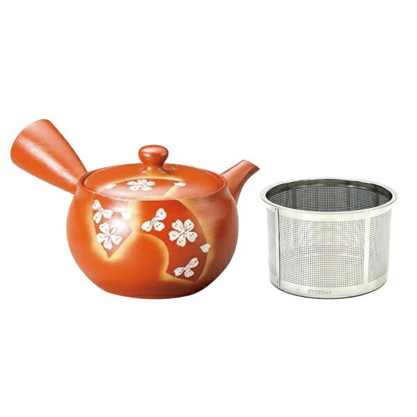 ヤマキイカイ｜YAMAKI:IKAI 富仙　朱泥帯丸扇面桜急須　Y805 ＜EKY2201＞