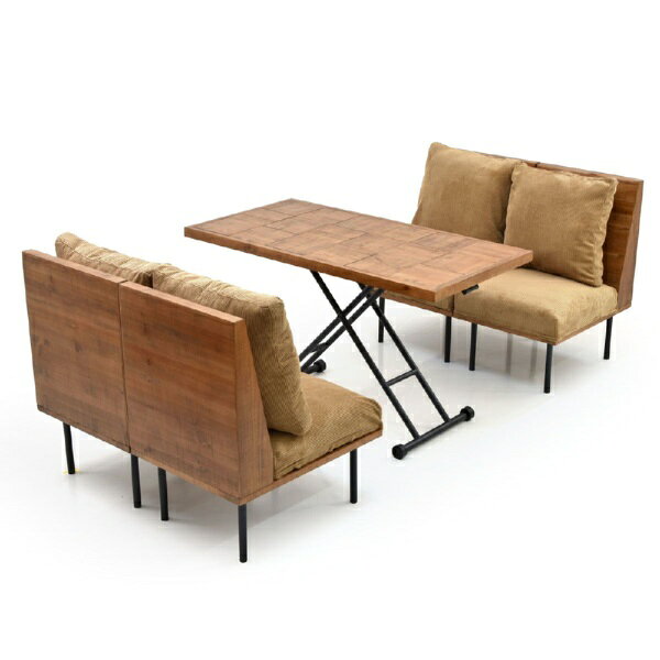 B.Bファニシング｜B.B FURNISHING infinite　ダイニング5点セット　コーデュロイブラウン　IFSE0326COBRN infinite【北海道・沖縄・離島配送不可】 【メーカー直送・代金引換不可・時間指定・返品不可】