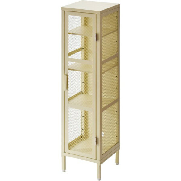 アメリカンビンテージをイメージして作られたメッシュキャビネットシリーズです。カラーは高級感のあるブラック、ポップなベージュ、おしゃれなカーキの3色から選べます。前扉だけでなく、側板もメッシュのスチール板を使う事で抜け感が演出され、コレクショ...