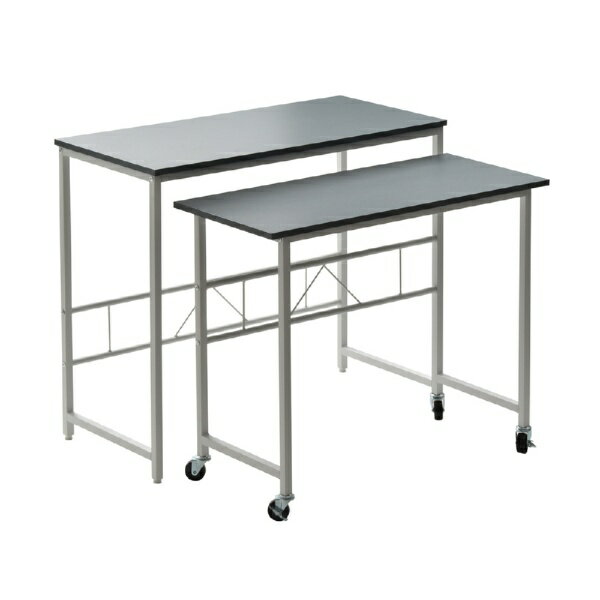 メインデスクとサブデスクがそれぞれ独立し、重ねたり並べたりL字に置いたりと自由に配置できるデスクです。 サブデスクにはキャスターがついているのでワゴンの代わりとしても使用できます。■■ニュアンスカラーの可愛い色合い。■■2段式デスクなので、...