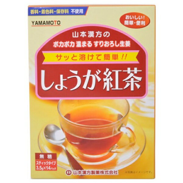 山本漢方｜YAMAMOTO KANPOH しょうが紅茶 無糖 スティックタイプ 3.5g×14パック大型商品と同一注文不可・最短日配送