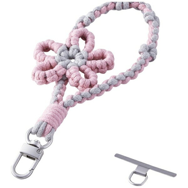 ELECOM｜エレコム スマホストラップ フラワーモチーフ ハンドストラップ 手首 落下防止 軽量 ストラップホルダーシート付き iPhone/Android対応 携帯ストラップ ピンク P-STHKNFPN