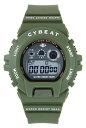 サンフレイム|SUNFLAME CYBEAT デジタルウォッチ 5気圧防水 グリーン CD2C0008-GR