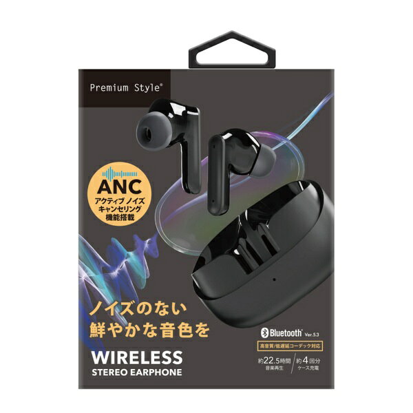 楽天楽天ビック（ビックカメラ×楽天）PGA｜ピージーエー 完全ワイヤレスイヤホン Premium Style ブラック PG-BTE19TW1BK [ワイヤレス（左右分離） /ノイズキャンセリング対応 /Bluetooth対応]