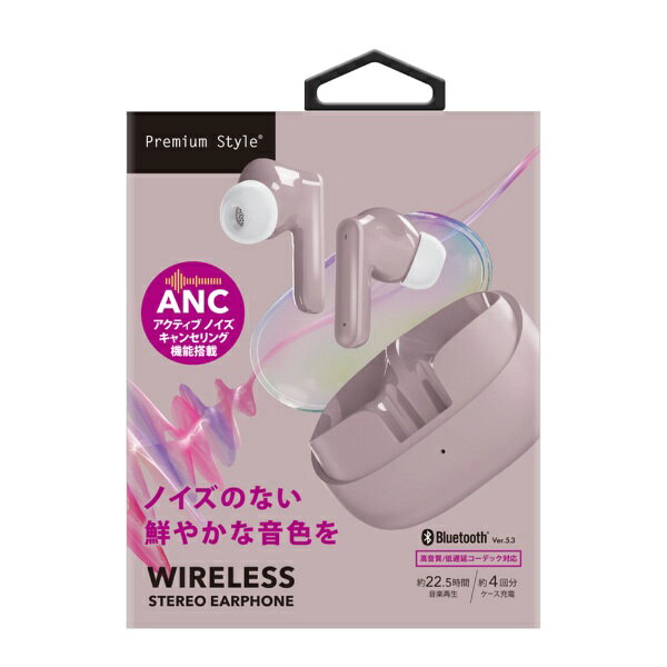PGA アクティブノイズキャンセリング搭載 完全ワイヤレスイヤホン PG-BTE19TW4PK ピンク