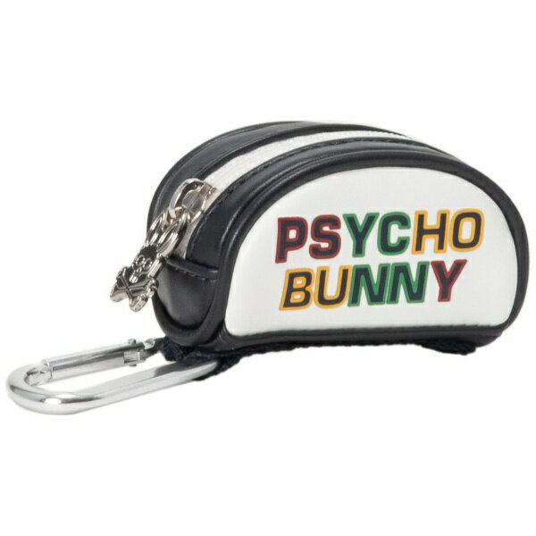 サイコバニー｜Psycho Bunny ボールポーチ LOGOART ホワイト PBMG5FE1 [横幅9×マチ...