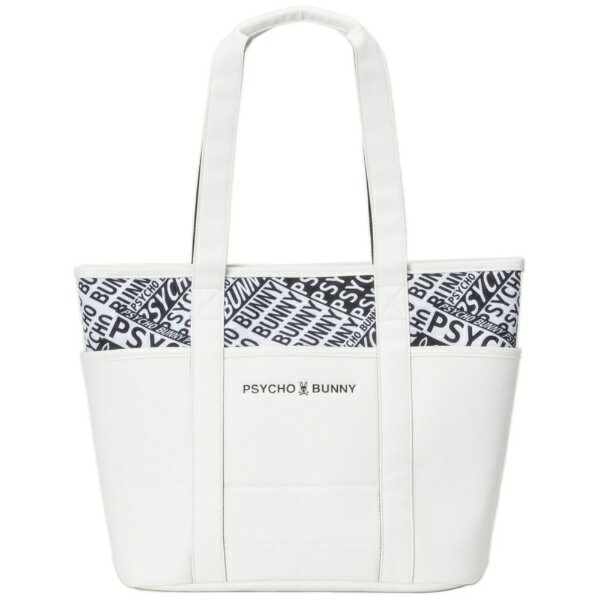 サイコバニー｜Psycho Bunny トートバッグ FLAGSHIP ホワイト PBMG5FB4 [横幅40×マチ20×高さ38cm]