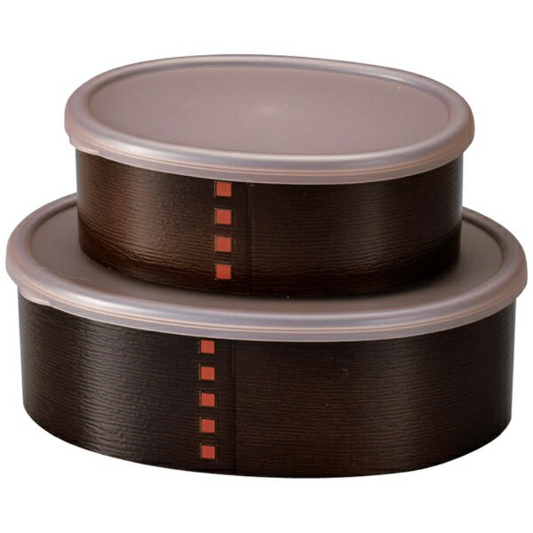 たつみや｜TATSUMIYA 小判わっぱ保存容器S・Mセット　ダークブラウン(3.0)