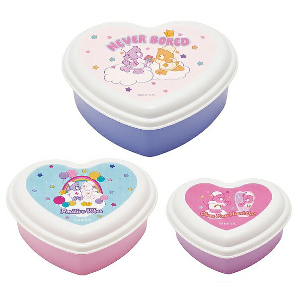 Skater｜スケーター 抗菌シール容器3Pハート型 CareBears