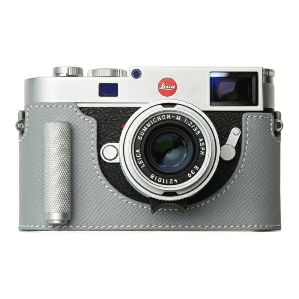 SANYO - Mr.Stone｜ミスターストーン LEICA M11用 本革ケース クラシック シグニチャーグリップ ライトブルー/白ステッチ PTBK005