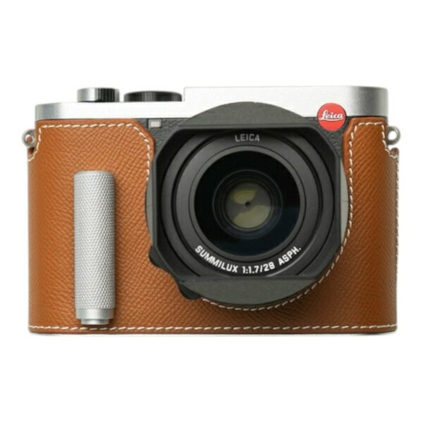 CASIO - Mr.Stone｜ミスターストーン LEICA Q3/Q3 43用 本革ケース クラシック シグニチャーグリップ サドルタン/白ステッチ PTBL004