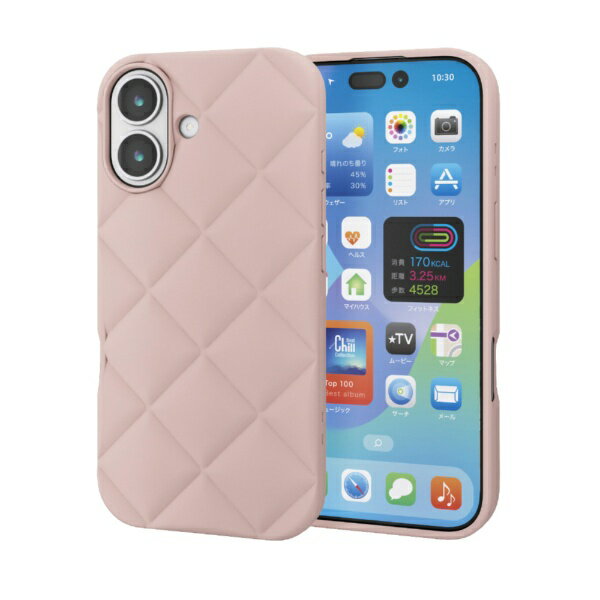 Mobile Phone Cases - ELECOM｜エレコム iPhone 17 ケース ハイブリッド ケース キルティング ピンク PM-A25AUCQPN