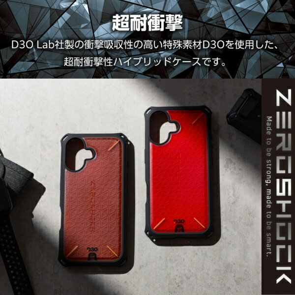 ELECOM｜エレコム iPhone 17 ケース ZEROSHOCK D3O レッド PM-A25AZEROD3RD 2
