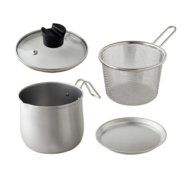 中山福｜NAKAYAMAFUKU ステンレス マルチポット 2.1L ストレーナー ガラス蓋 プレート付 IH・ガス火対..