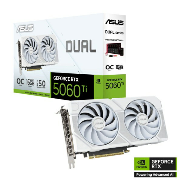 ASUS�b�G�C�X�[�X �O���t�B�b�N�{�[�h Dual GeForce RTX 5060 Ti 16GB GDDR7 White OC Edition �z���C�g DUAL-RTX5060TI-O16G-WHITE [GeForce RTX�V���[�Y  16GB]