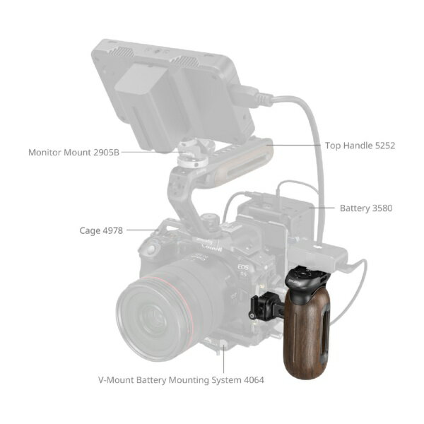 SmallRig｜スモールリグ 5239 NATOクランプ付き木製サイドハンドル SmallRig SR5239