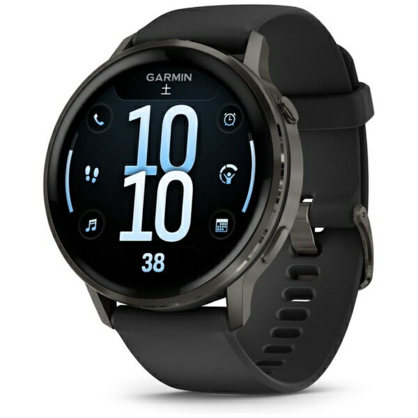 GARMIN｜ガーミン スマートウォッチ Venu 4（ヴェニュー4）45mm AMOLEDディスプレイ【心電図（ECG）アプリ】 Slate / Black 010-03014-30【Suica対応】（楽天・楽天ビック（ビックカメラ×楽天））