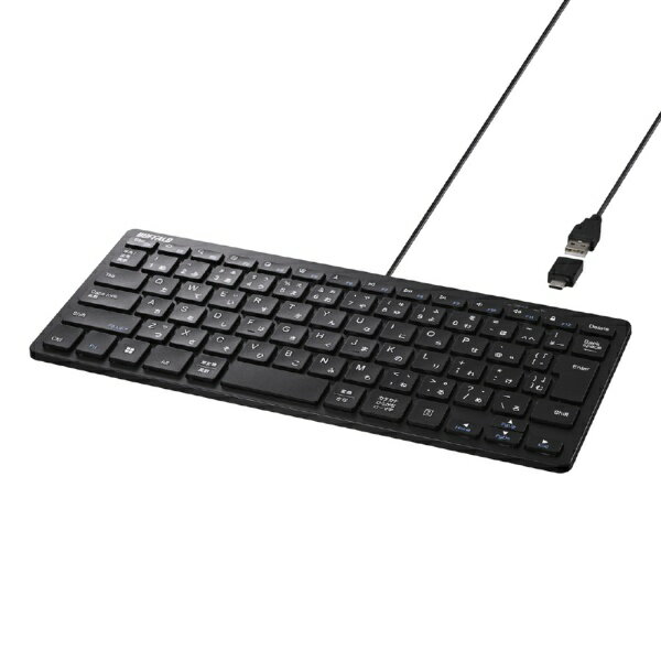 USB Type-C変換アダプター付属の有線テンキーレスキーボードです。使用頻度の高いキーを厳選することでコンパクト化を実現し、机のスペースを有効活用することができます。USB Type-A搭載パソコン、PlayStation 5、Play...