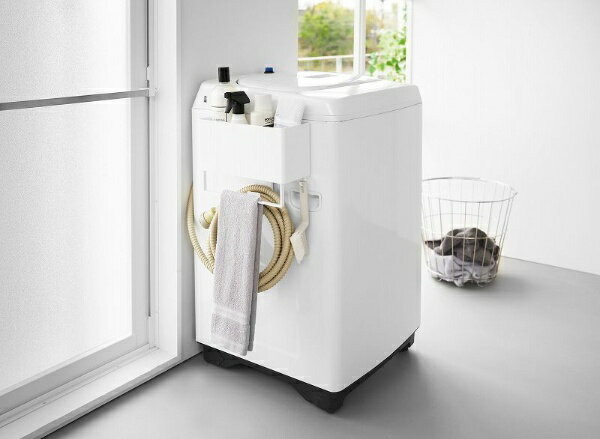 山崎実業｜Yamazaki マグネットストレージバスケット プレート タオルバー＆ホースフック付 ホワイト WH 1557