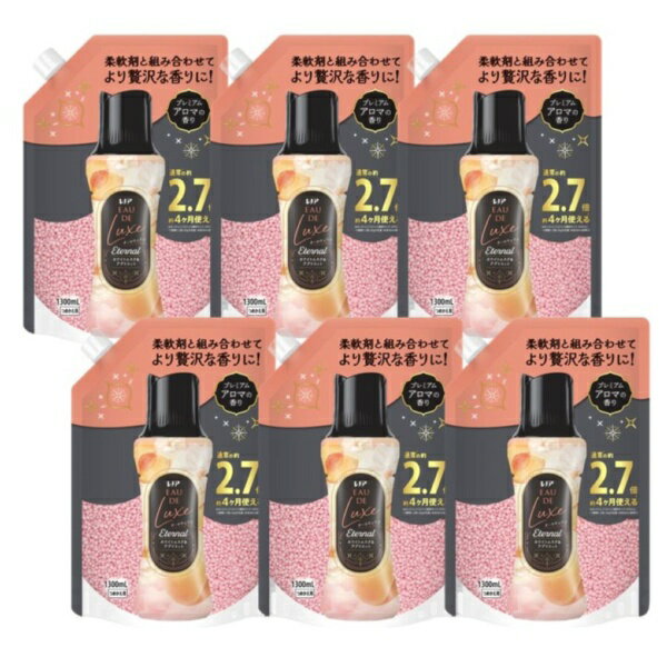 P&G｜ピーアンドジー 【ケース販売】レノアオードリュクスアロマジュエル エターナルホワイトムスク&アプリコットの香り 詰替用超特大サイズ　1300ml×6個