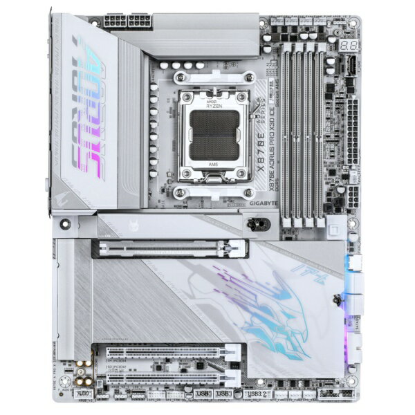 GIGABYTE�å����Х��� �ޥ����ܡ���(Socket AM5) X870E AORUS PRO X3D ICE �ۥ磻�� X870E A PRO X ICE [ATX]