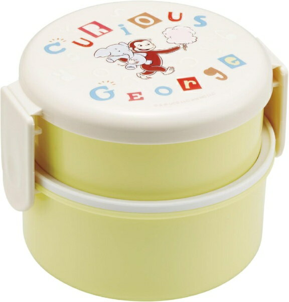 Skater｜スケーター おさるのジョージ／アルファベッド　丸型ランチボックス2段500ml ONWR1