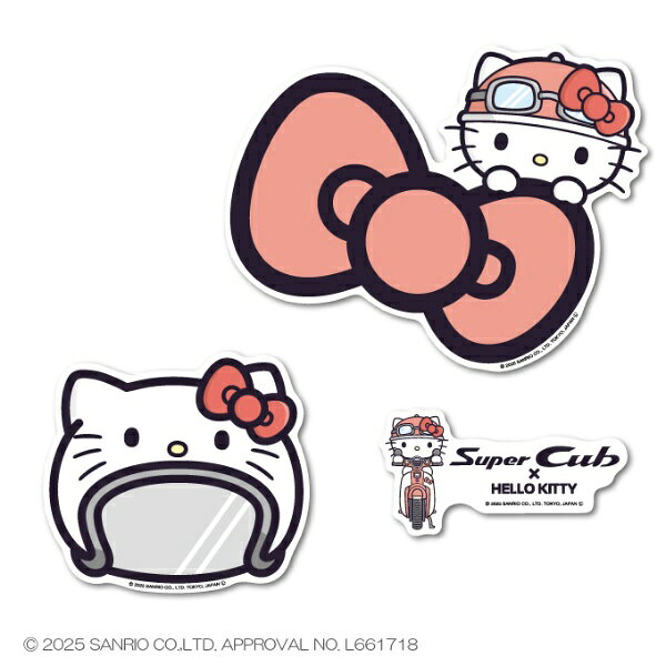 ゼネラルステッカー｜GENERAL STICKER Super Cub×サンリオキャラクターズ ビッグステッカーセット ハローキティ LCS-1754