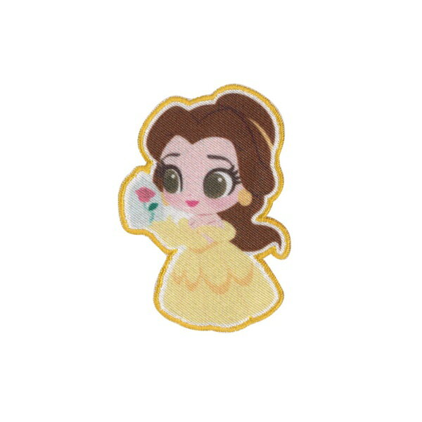 ディスニープリンセスのワッペンです。どこでも貼れるシール・アイロン両用タイプです。■約 幅 4.0×約 高さ 5.5 （cm）