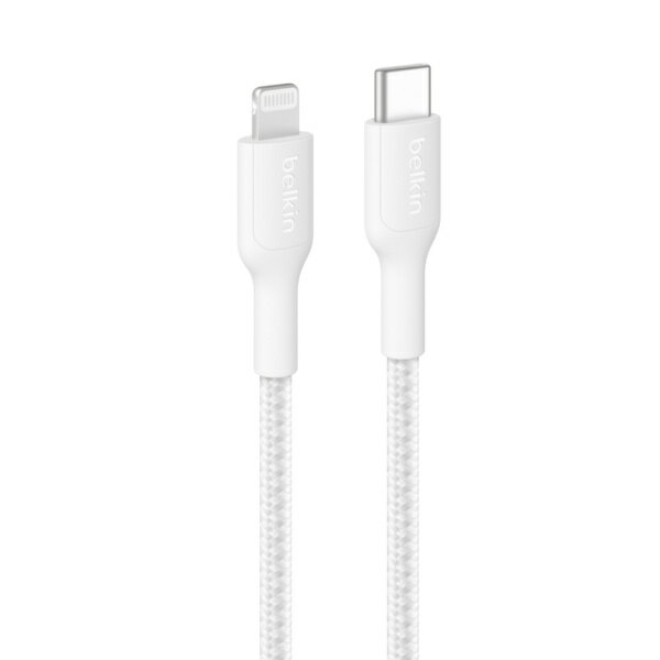 BELKIN｜ベルキン USB-C to Lightning 編組ケーブル 2m ホワイト CAA022fq2MWH