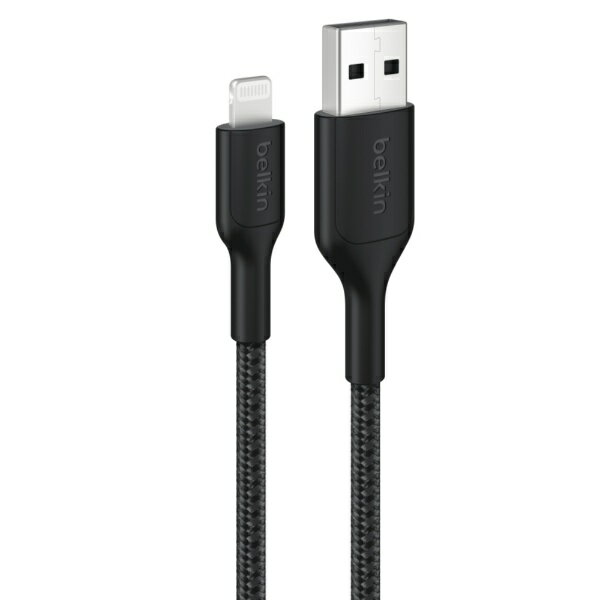 BELKIN｜ベルキン USB-A to Lightning 編組ケーブル 1m ブラック CAA020fq1MBK