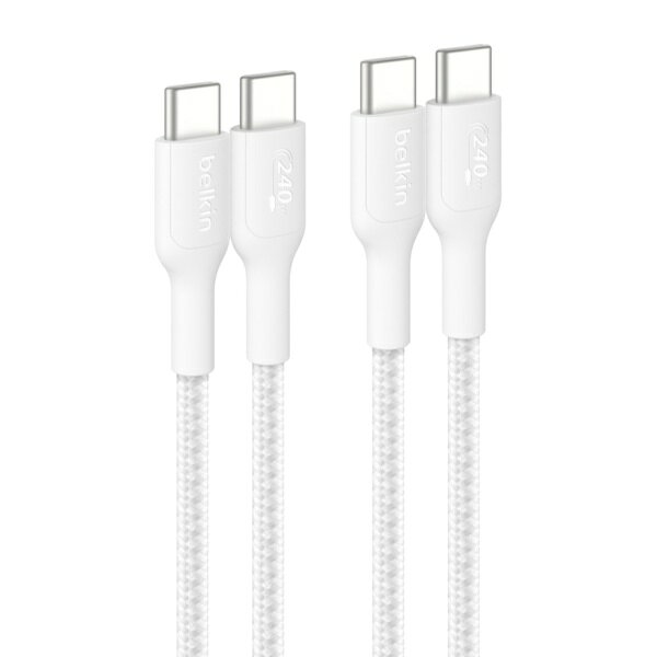 BELKIN｜ベルキン USB-C ⇔ USB-Cケーブル [充電 /2.0mx2本 /PD240W] ホワイト CAB025fq2MWH2PK [USB-C ⇔ USB-C]