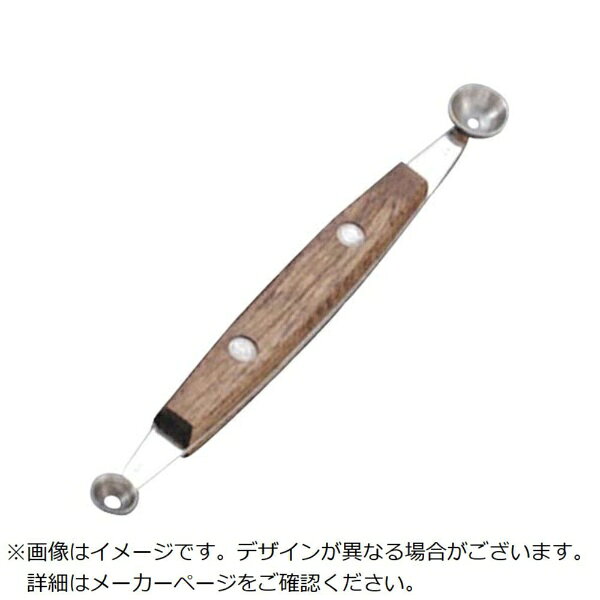 18−8ステンレス。プロの現場で磨かれた確かな品質、ダブル 木柄 芋くり 3−4分。