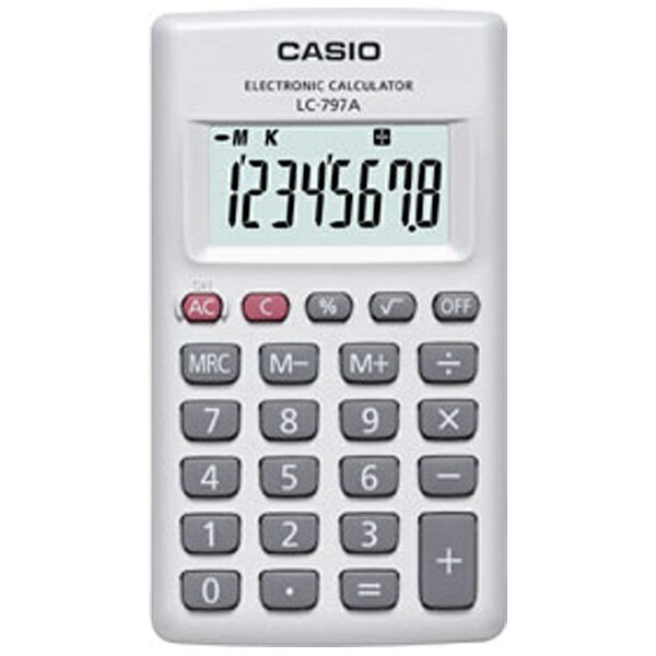 カシオ｜CASIO カード型電卓 LC-797A-N [
