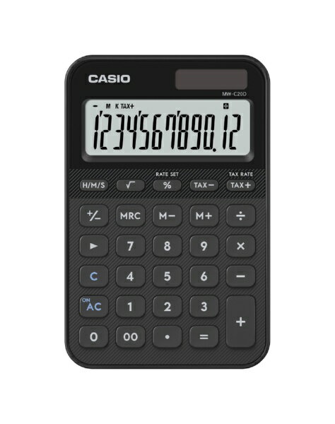 CASIO｜カシオ デザイン電卓 ブラック MW-C20D-BK-N [12桁]