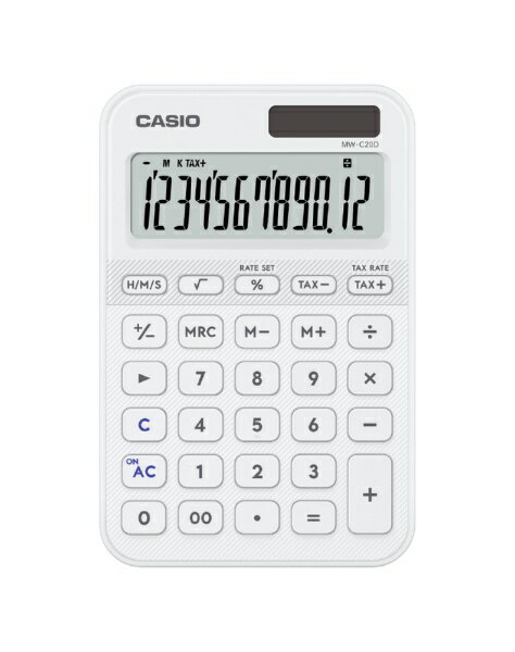 CASIO｜カシオ デザイン電卓 ホワイト MW-C20D-WE-N [12桁]...