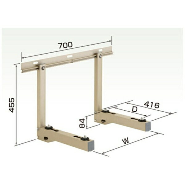 オーケー器材｜O.K.KIZAI オーケー器材 エアコン室外機架台 アルミキーパー 壁面置台 60kgタイプ