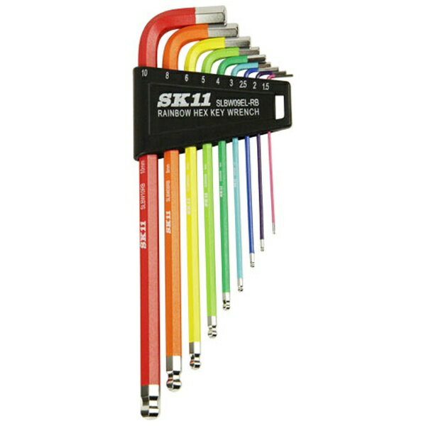 SK11｜エスケー11 レインボー6角棒レンチセット SLBW09ELRB